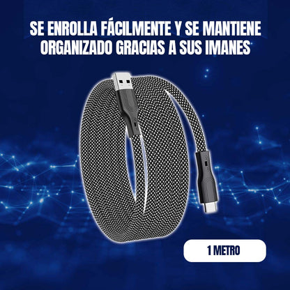 CABLE DE CARGA ENROLLABLE MAGNÉTICO TIPO C - 2 METROS