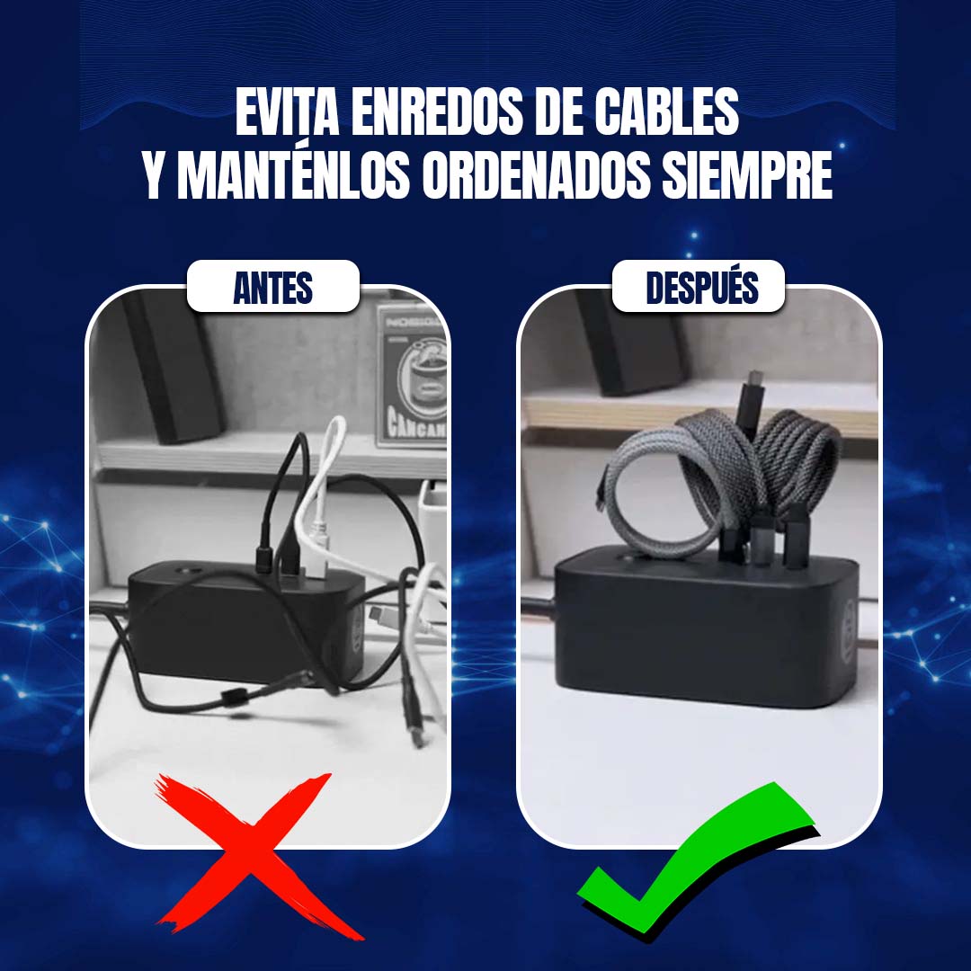 CABLE DE CARGA ENROLLABLE MAGNÉTICO TIPO C - 2 METROS