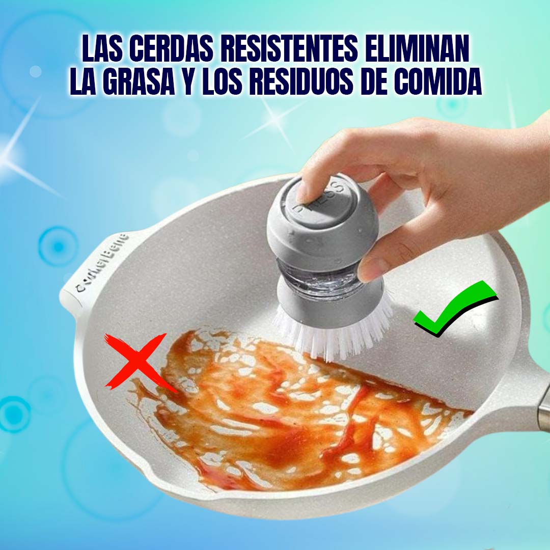 CEPILLO PARA LAVAR PLATOS CON DISPENSADOR DE JABON ??PROMO 3 UNIDADES??