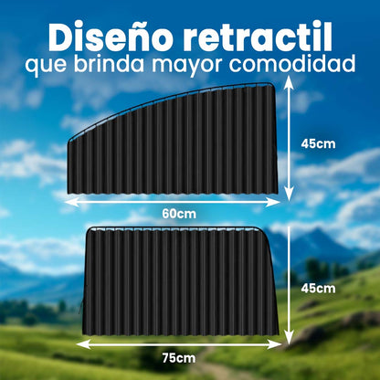 CORTINAS MAGNÉTICAS UNIVERSALES PARA AUTO 🎁PROMO 4 VENTANAS🎁