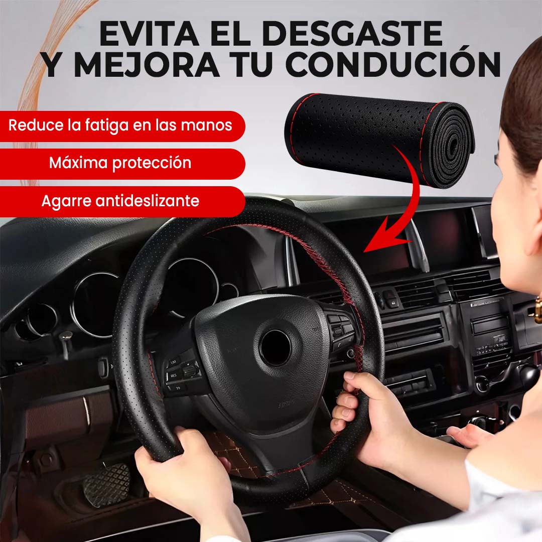 VolanteCraft 38 color negro | Forro para volante cosido 🎁HOY ENVÍO GRATIS🎁