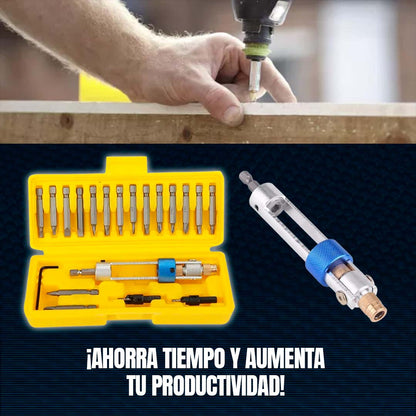 KIT ADAPTADOR INTERCAMBIABLE BROCA-DESTORNILLADOR 🎁KIT 18 PIEZAS🎁