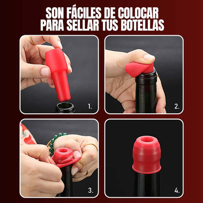 TAPAS DE SILICONA HERMÉTICAS PARA BOTELLAS ??PROMO 10 UNIDADES??