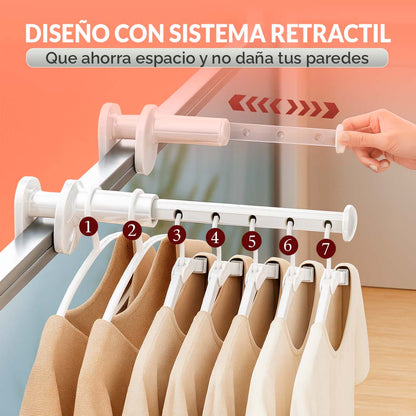 FlexiClip - Tubo colgador de ropa retractil Set x2