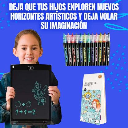 COMBO DIDACTICO 🎁(Tableta de dibujo+ libreta de acuarela+marcadores mágicos)