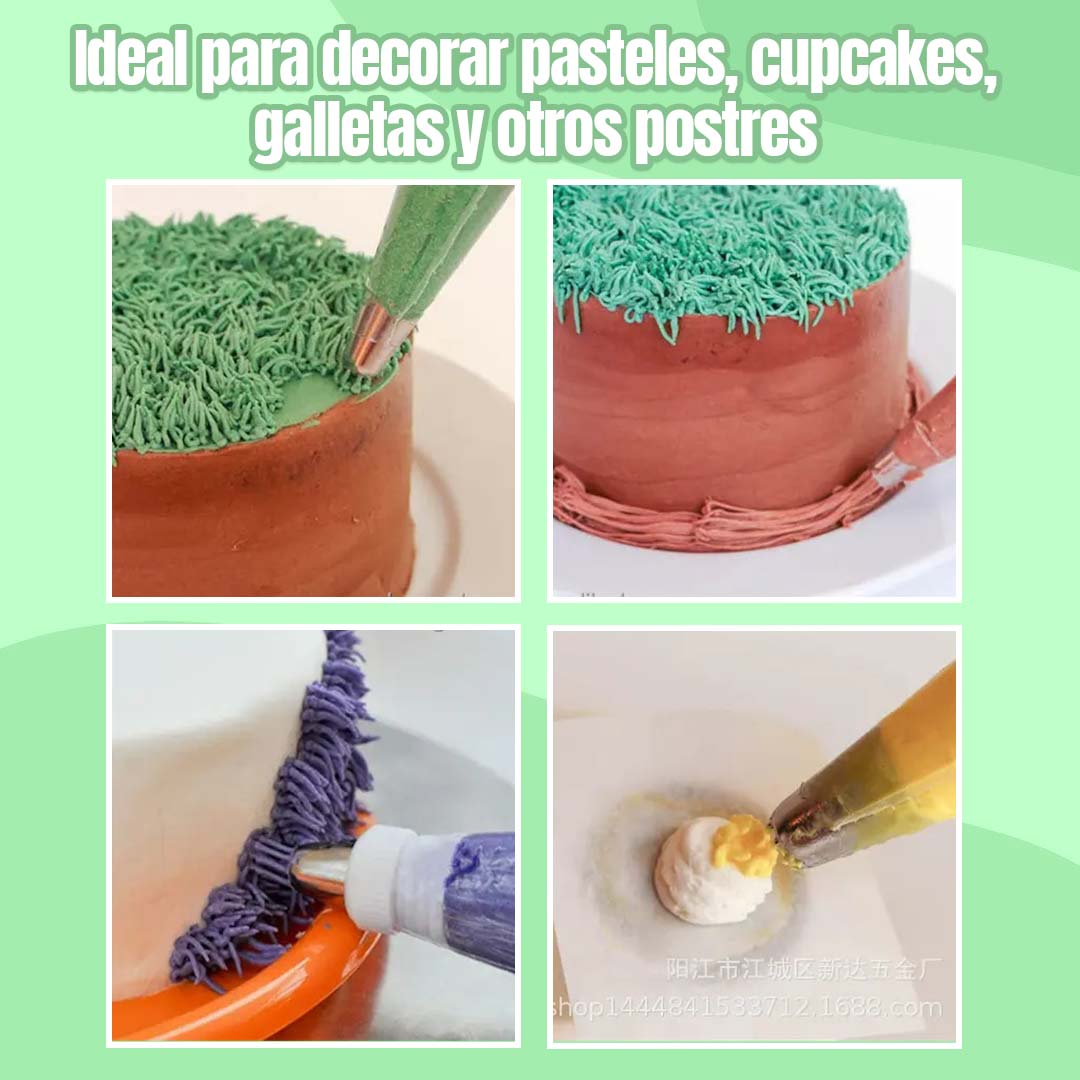 KIT BOQUILLAS DE DECORACION TIPO CESPED