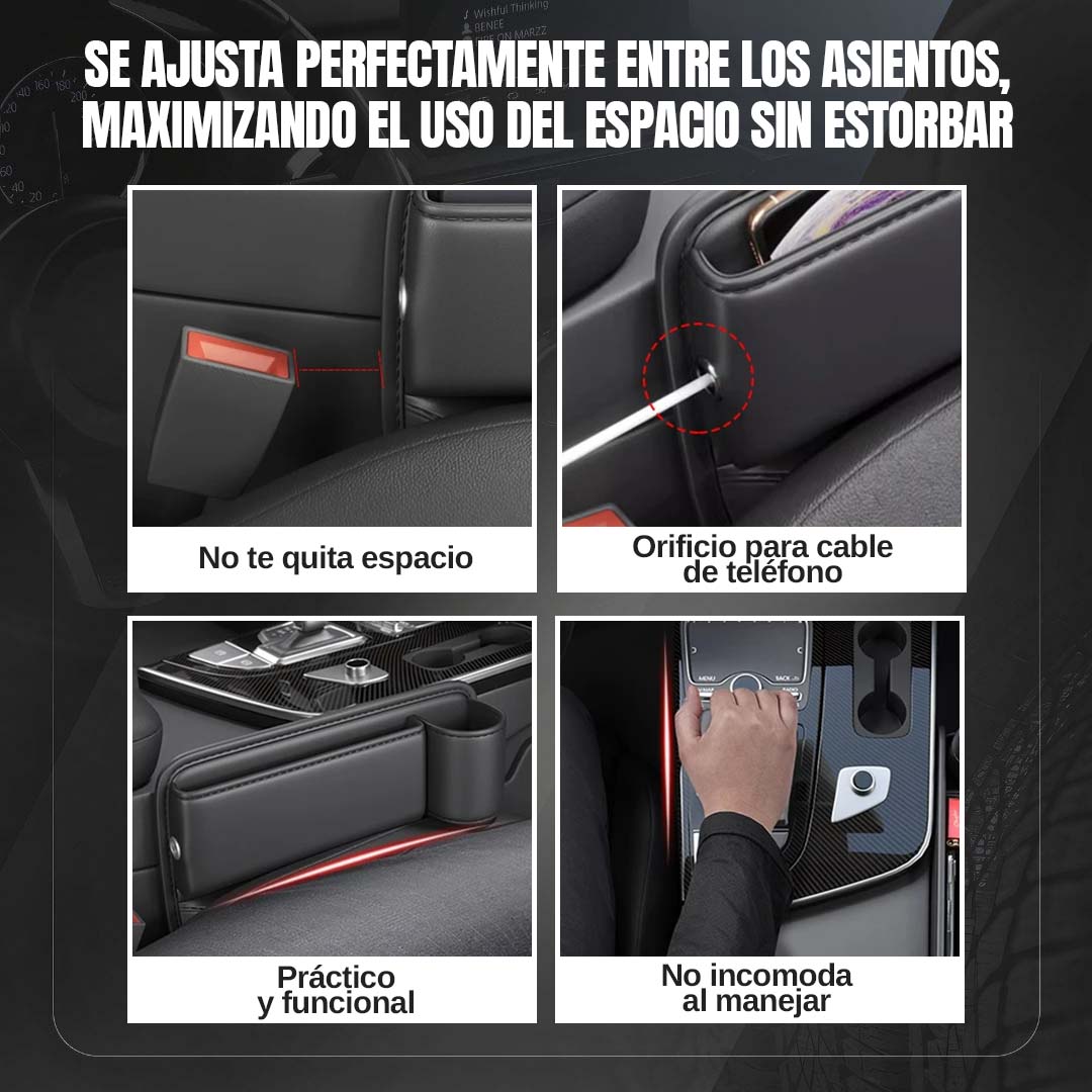 ORGANIZADOR LATERAL DE AUTO UNIVERSAL - NEGRO- 🎁ENVÍO GRATIS🎁