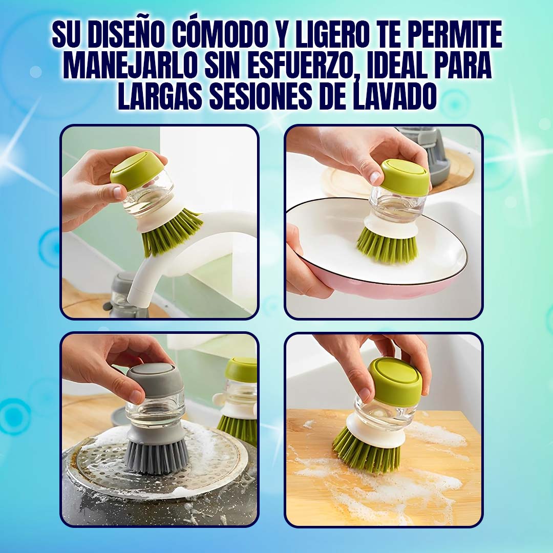 CEPILLO PARA LAVAR PLATOS CON DISPENSADOR DE JABON ??PROMO 3 UNIDADES??