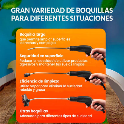 MAQUINA DE VAPOR PORTATIL PARA LIMPIEZA (vehiculos, cocina y baños)