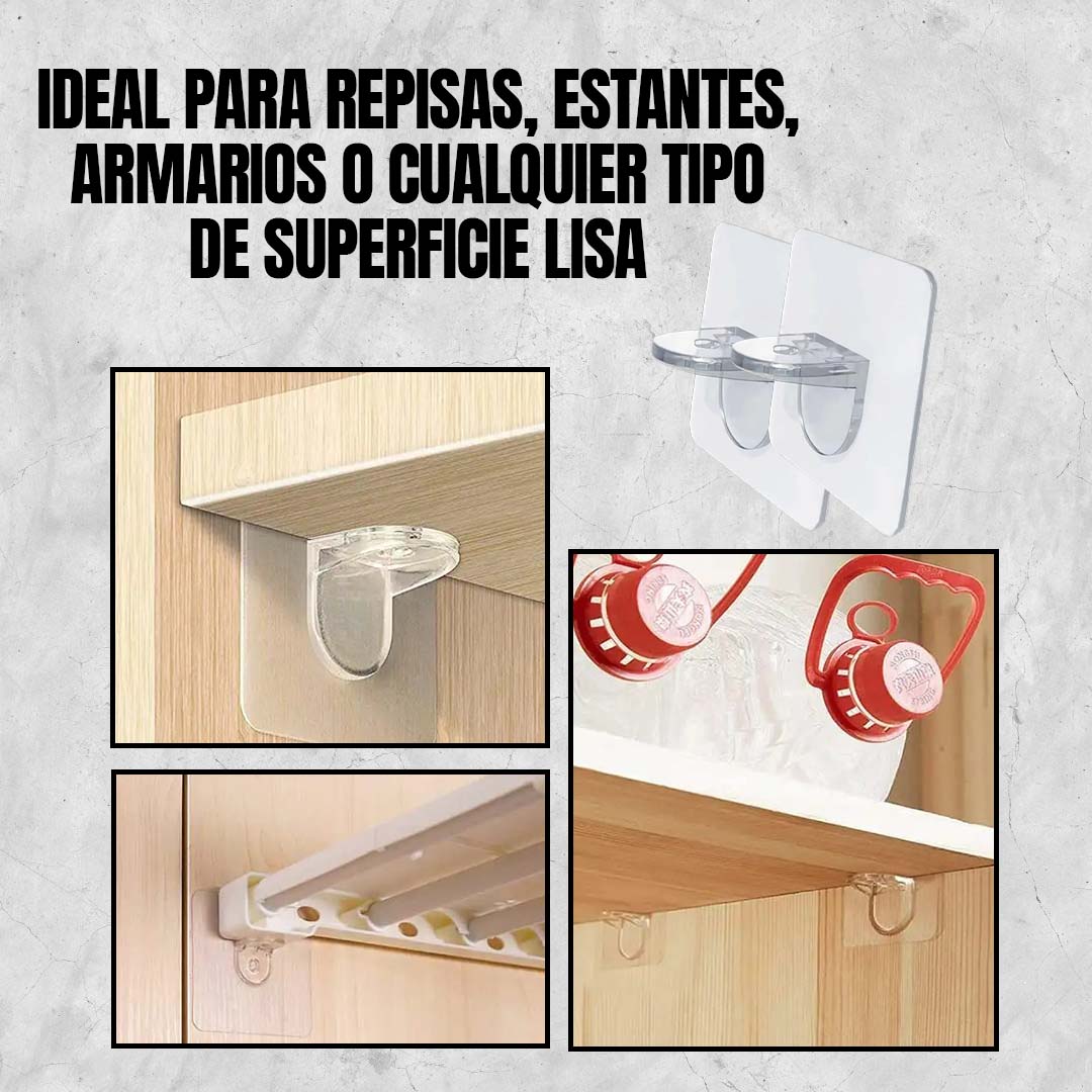 KIT SOPORTES ADHESIVOS PARA REPISAS ??PROMO 20 UNIDADES??