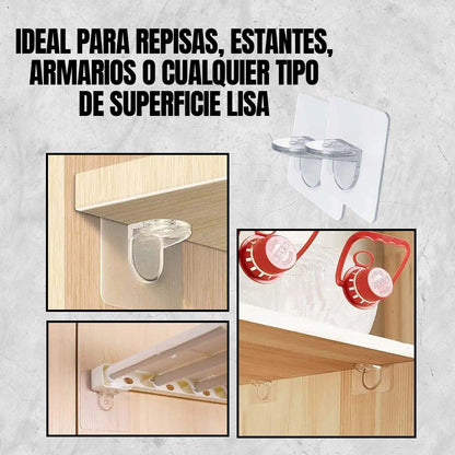 KIT SOPORTES ADHESIVOS PARA REPISAS ??PROMO 20 UNIDADES??