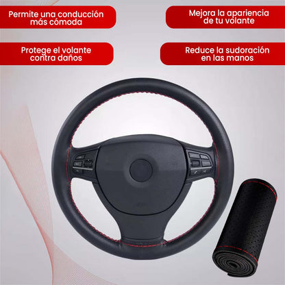 VolanteCraft 38 color negro | Forro para volante cosido 🎁HOY ENVÍO GRATIS🎁
