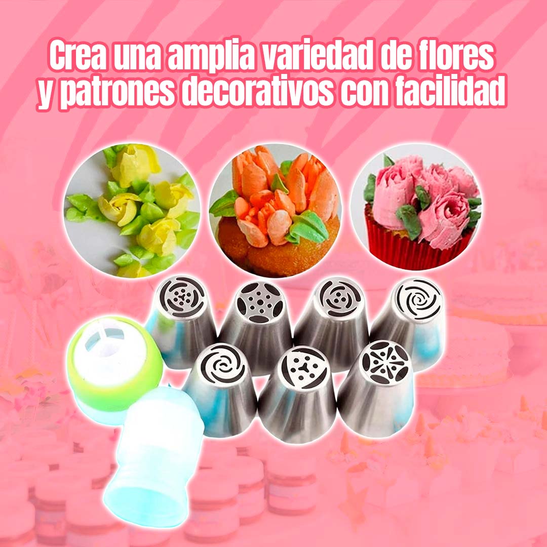 BOQUILLAS EN FORMA DE FLOR PARA DECORAR🎁PROMO 7 UNIDADES🎁