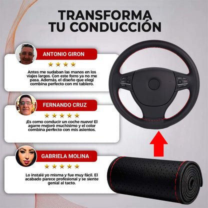 VolanteCraft 38 color negro | Forro para volante cosido 🎁HOY ENVÍO GRATIS🎁