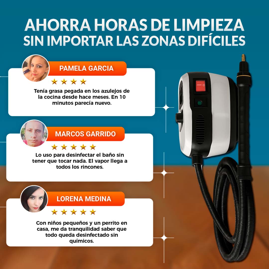 MAQUINA DE VAPOR PORTATIL PARA LIMPIEZA (vehiculos, cocina y baños)