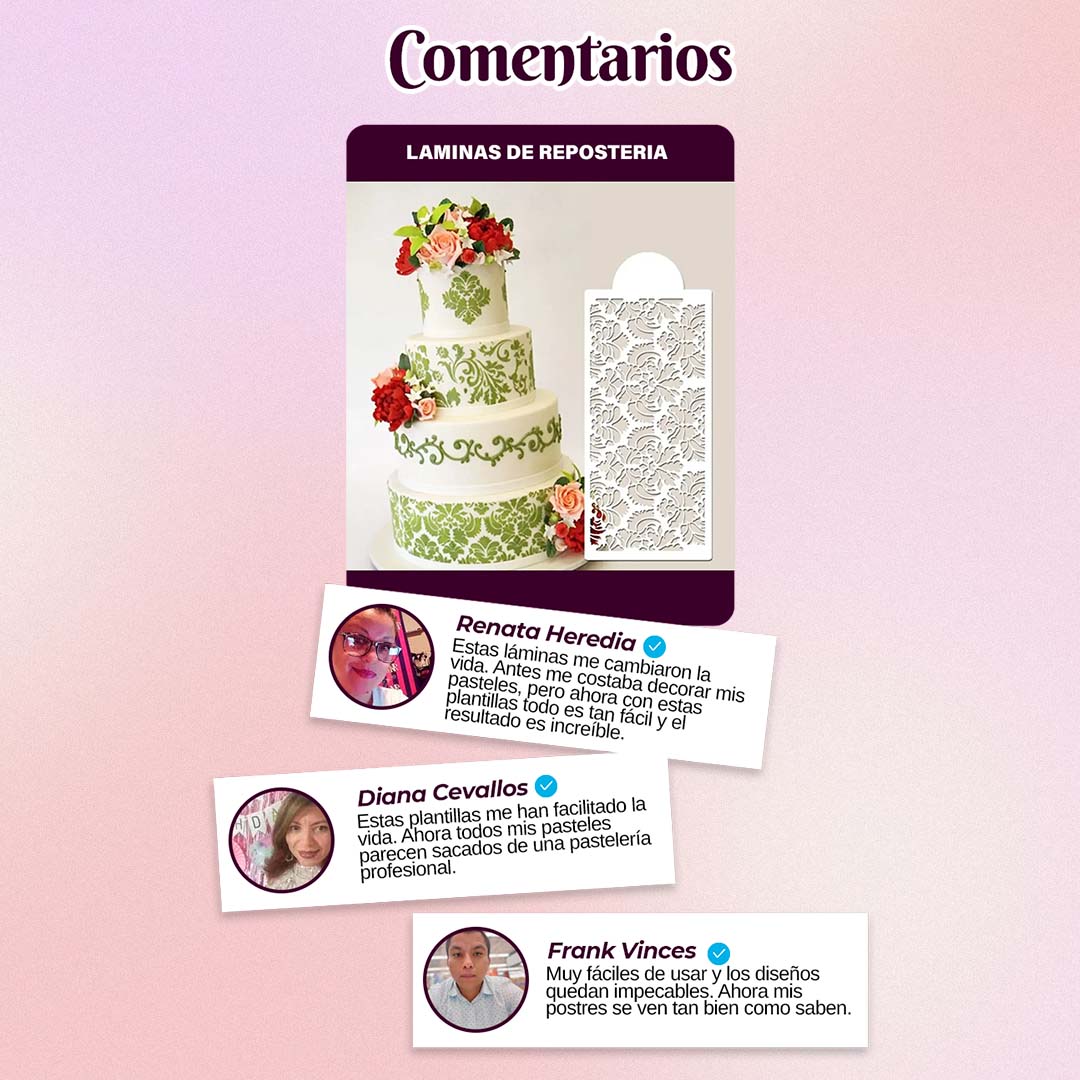 SET LAMINAS PARA DECORACIÓN DE REPOSTERIA 🎁HOY PROMO 4 UNIDADES + GRATIS ENVÍO🎁