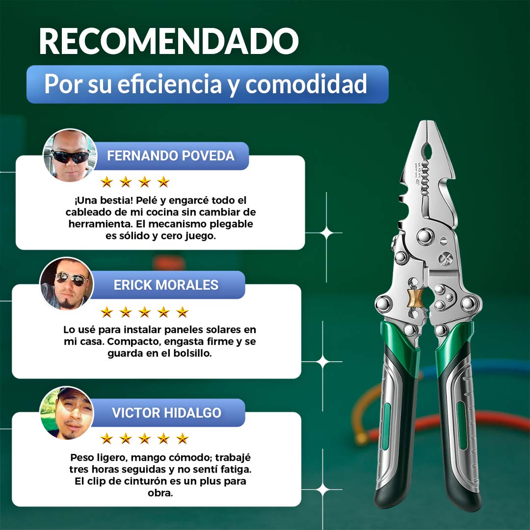 VoltFold®️ 16en1 Alicates Multifunción para Pelar Cables