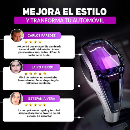 PERILLA DE CAMBIOS CON LUZ LED | SIN MARCA - Sirve para cualquier auto