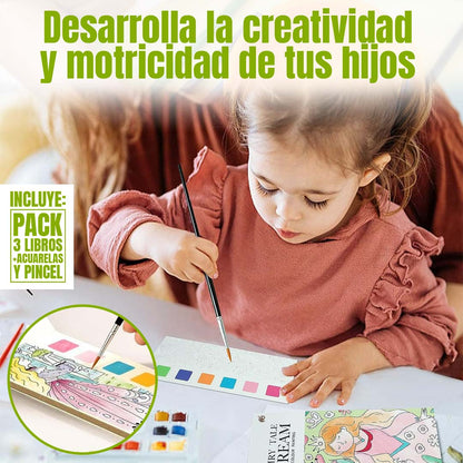 SET LIBROS DE PINTURA DE ACUARELA 3U