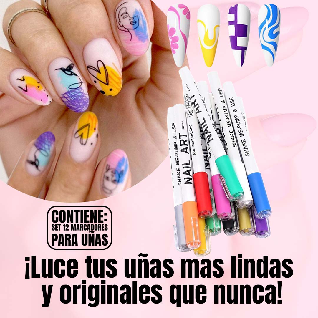 SET MARCADORES DE UÑAS 12U