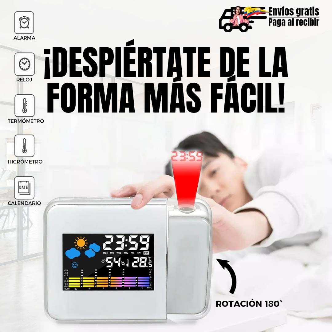 RELOJ DESPERTADOR CON PROYECTOR LED DIGITAL