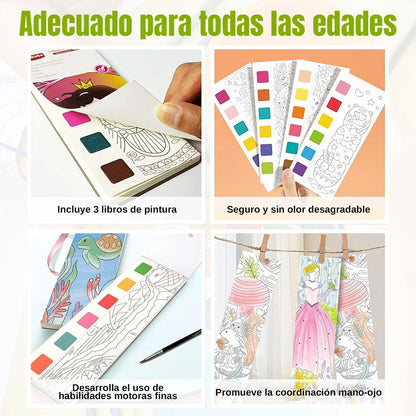 SET LIBROS DE PINTURA DE ACUARELA 3U