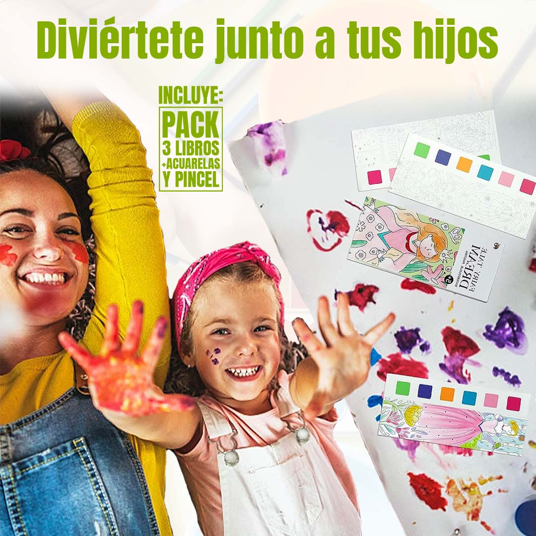 SET LIBROS DE PINTURA DE ACUARELA 3U