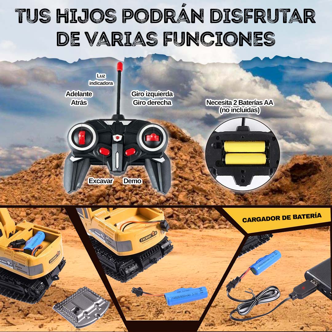 EXCAVADORA A CONTROL REMOTO 🎁ENVÍO GRATIS🎁