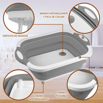 TABLA DE COCINA PLEGABLE 3 EN 1 PICA, LAVA Y ESCURRE