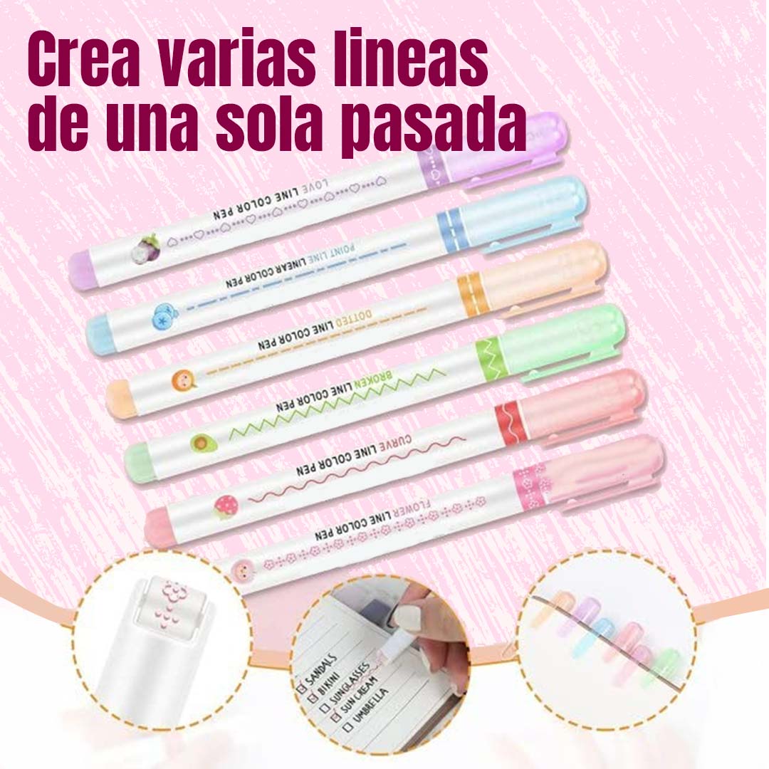 MARCADORES DE RODILLO DECORATIVOS 🎁PROMO 6 UNIDADES🎁