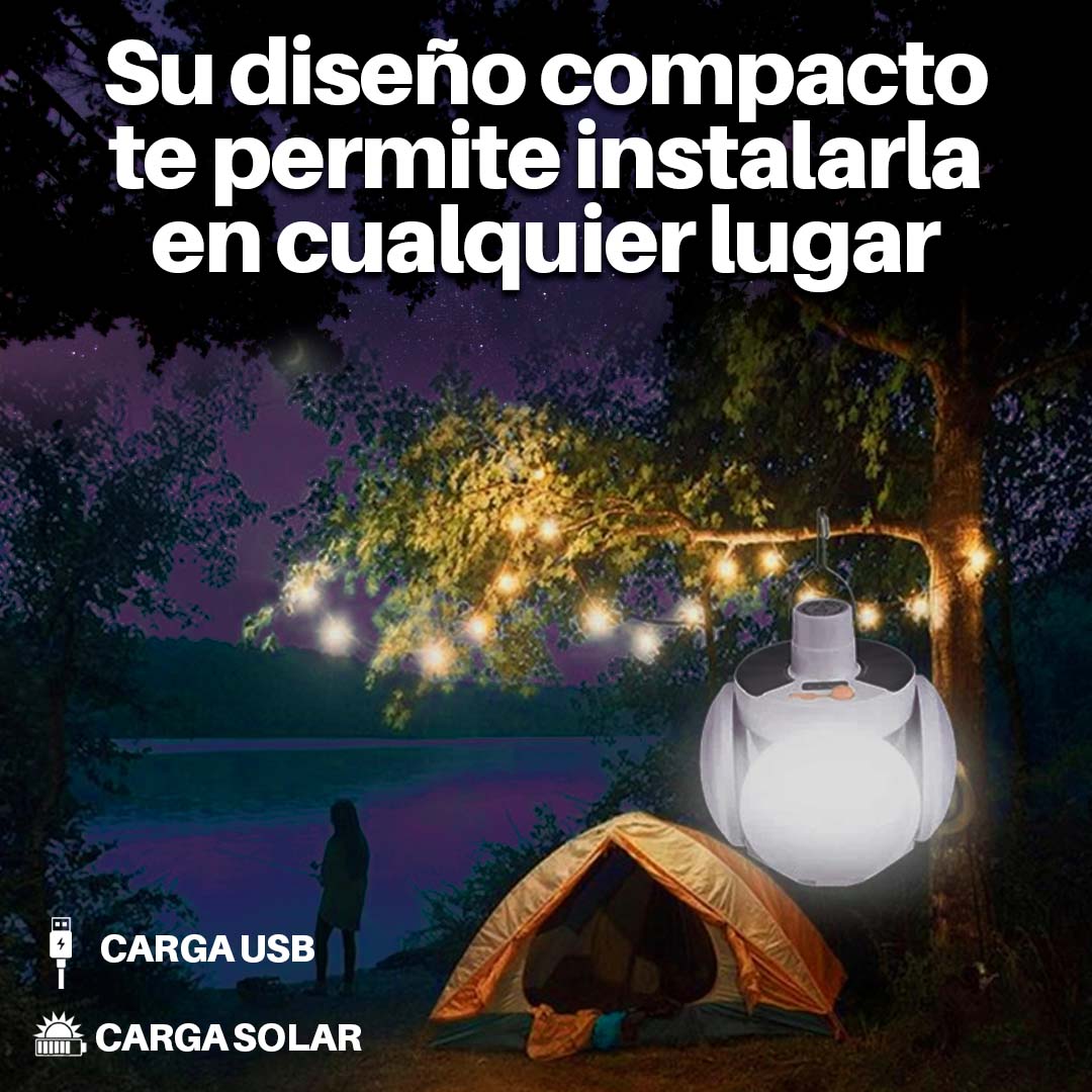 FOCO LED RECARGABLE Y SOLAR 🎁PROMO 2 UNIDADES 🎁