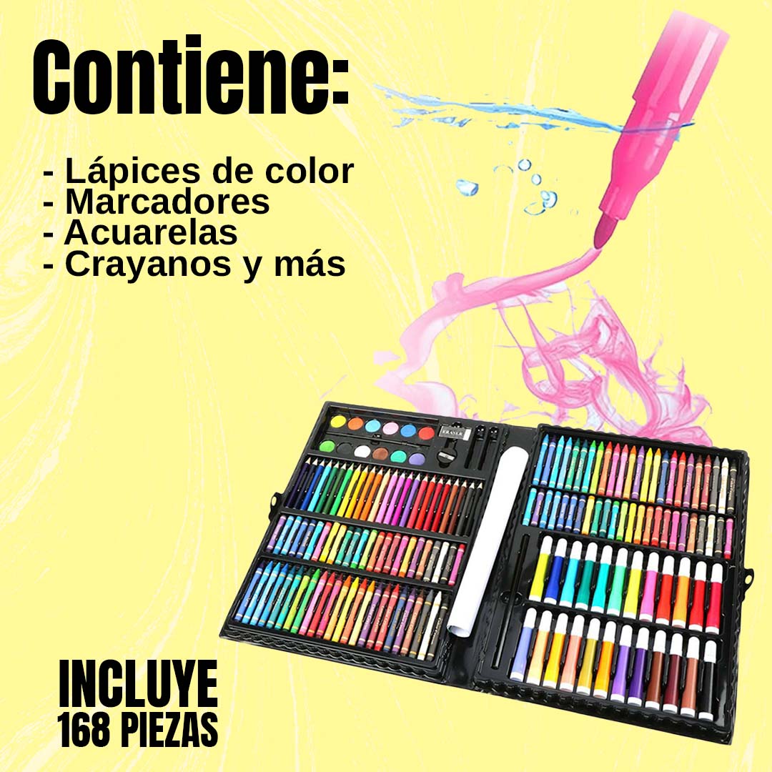 MEGA KIT DE COLORES PARA NIÑOS 168 PIEZAS