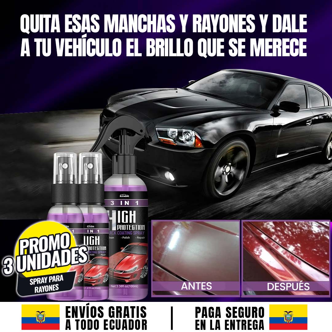 SPRAY RENOVADOR DE BRILLO PARA AUTO?? PROMO 3 UNIDADES??