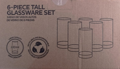 Juego de 6 vasos de vidrio
