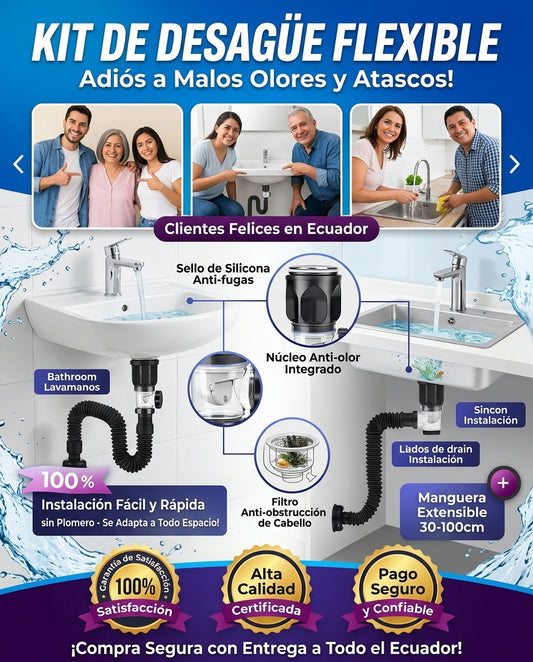 KIT tubo de lavamanos anti olores