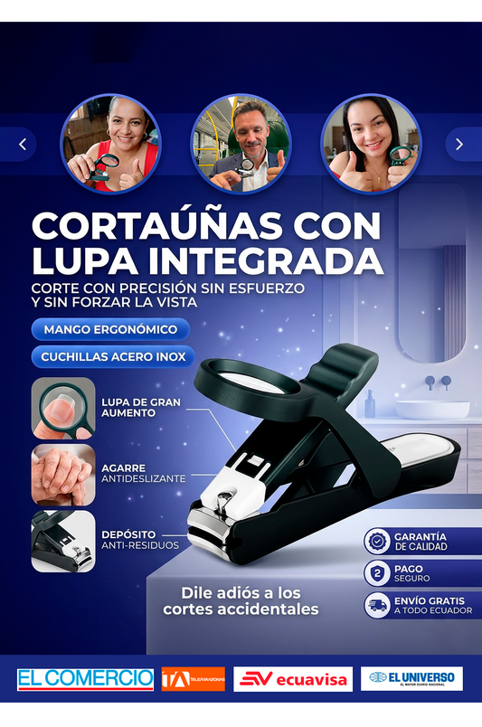 CORTA UÑAS CON LUPA