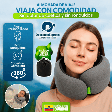 DescansoExpress | Almohada de viaje + funda 🎁Promo Lanzamiento🎁