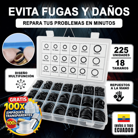 🎁HOY GRATIS 100 EMPAQUES🎁 MALETIN SELLO DE GOMA | 225 UNIDADES/18 TAMAÑOS