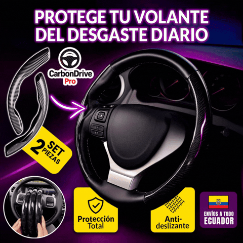 CarbonDrive Pro 🚗  Protector de Volante estilo Fibra de Carbono 🎁HOY ENVÍO GRATIS🎁
