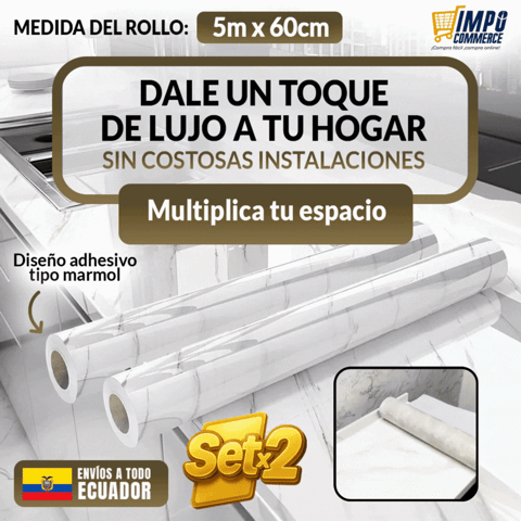 PAPEL ADHESIVO TIPO MARMOL 60cm x 5m  🎁SET X 2 UNIDADES🎁