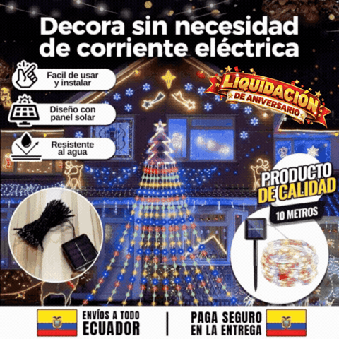 FOCOS SOLARES NAVIDEÑAS MULTICOLOR 10m