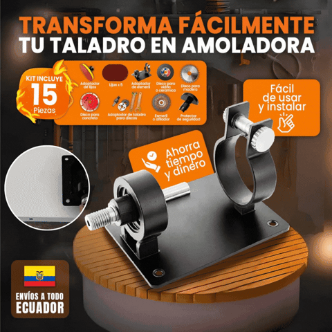MasterGrind 15X – Kit Adaptador de Amoladora para Taladro 🎁15 Piezas Gratis🎁