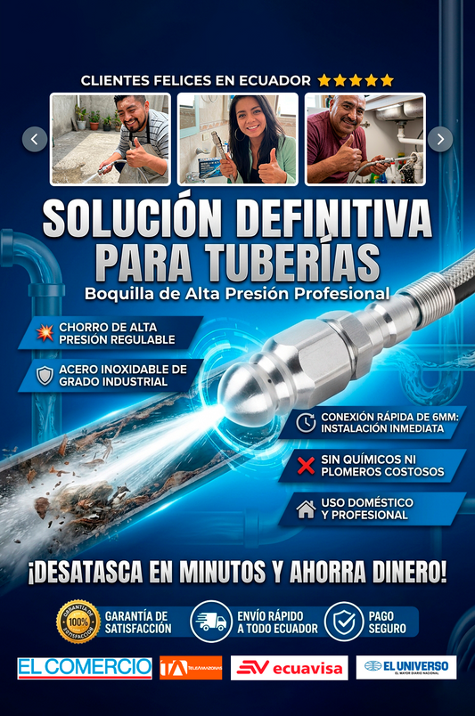BOQUILLA DE ALTA PRESION PARA DESATASCAR OBSTRUCCIONES