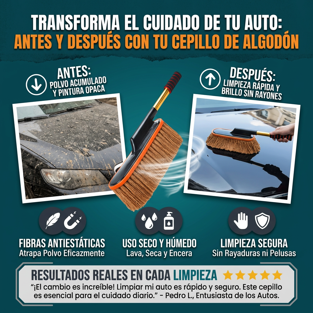 Cepillo de cera de algodón puro para coche