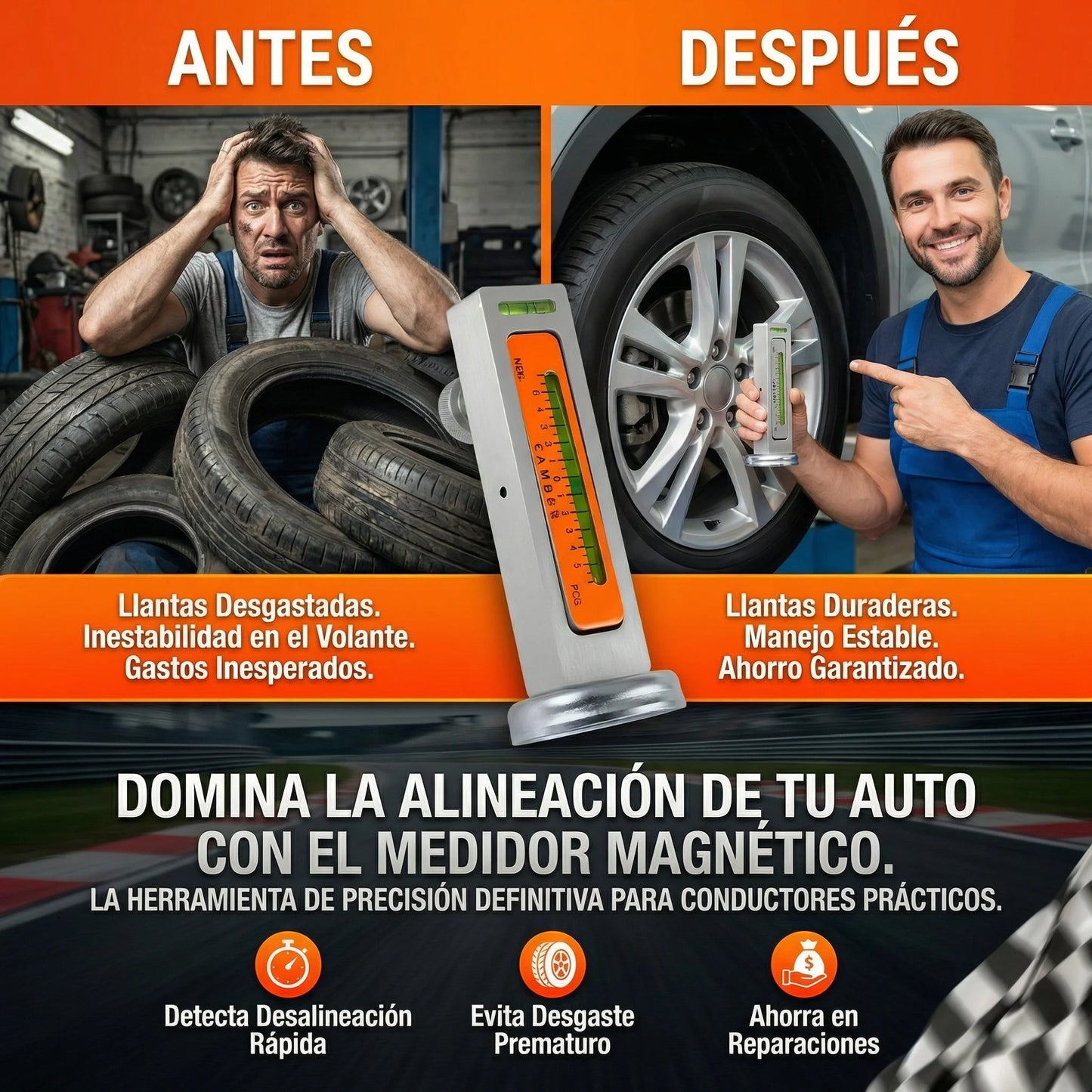 Medidor Magnético de Alineación de Ruedas 🎁PROMO LANZAMIENTO🎁