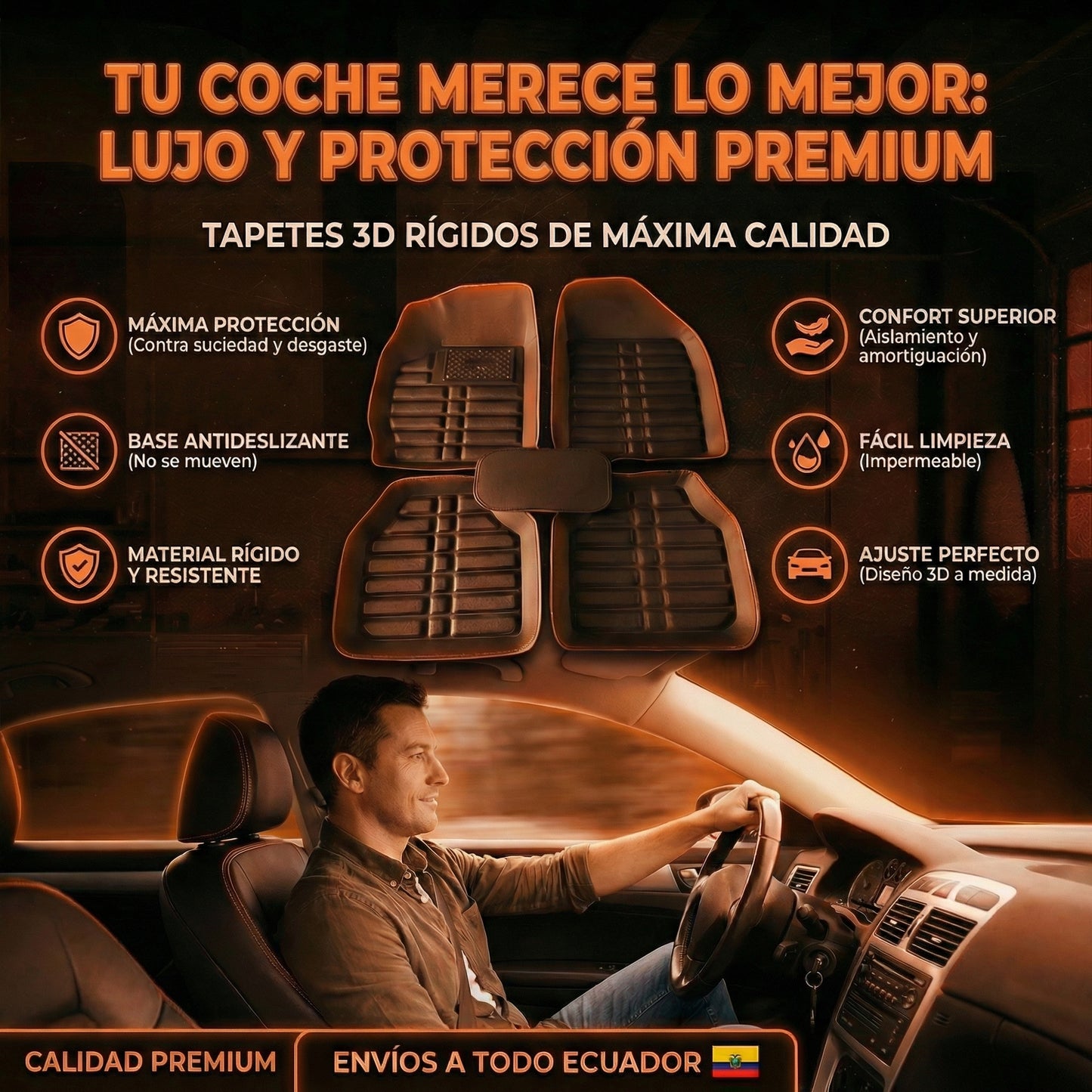 MOQUETAS UNIVERSALES SEMI RIGIDAS 3D 🚗GRATIS ACCESORIO