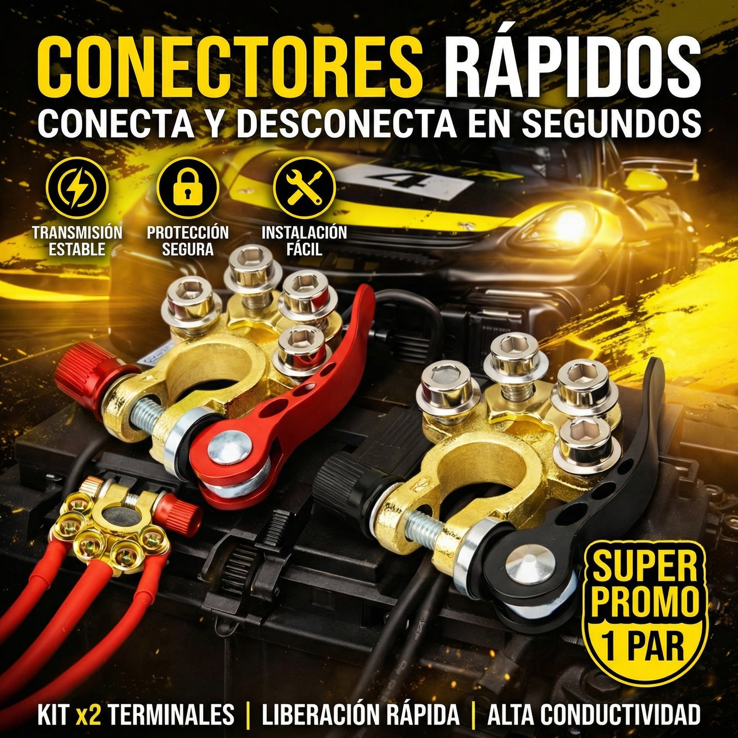 Set Terminales de Batería de Liberación Rápida