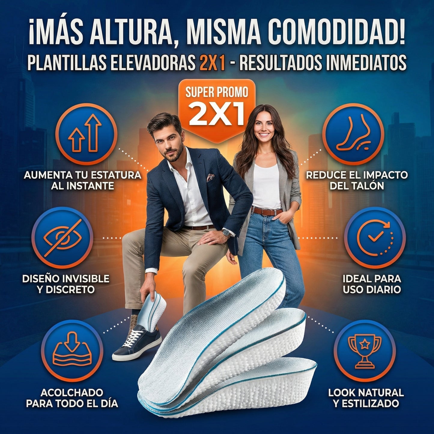 Plantillas Elevadoras de Altura 🎁PROMO 2X1🎁