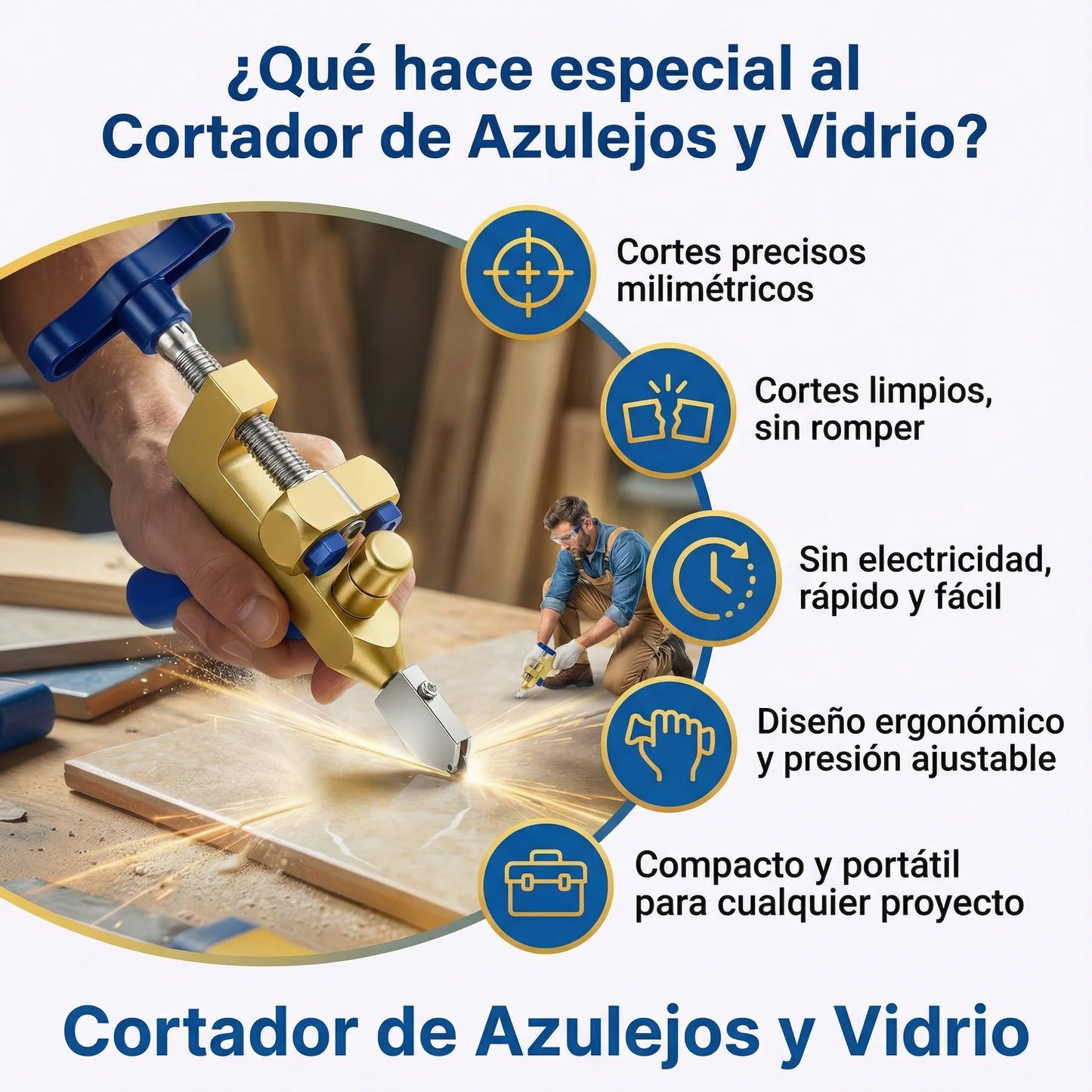 CORTADOR DE AZULEJOS Y VIDRIO 🎁PROMO KIT COMPLETO🎁
