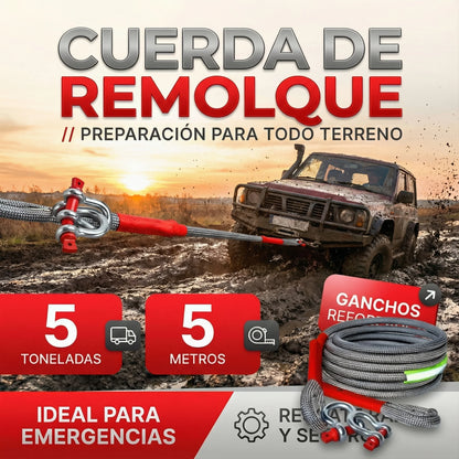 CUERDA PARA REMOLCAR DE ALTA RESISTENCIA 🎁PROMO 5 METROS🎁